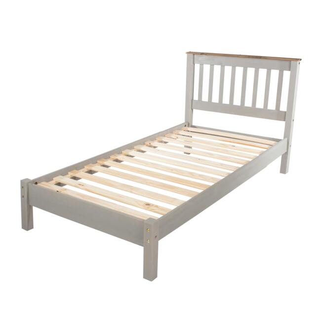 "Rackhams 3'0"" slatted low end bedstead - UK Single - Pine - White"