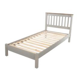 "Rackhams 3'0"" slatted low end bedstead - UK Single - Pine - White"