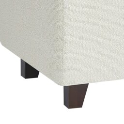 Rackhams Boucle Fabric Square Ottoman Footstool with Storage - Cream - Cream - thumbnail 3