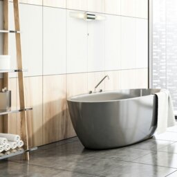 Rackhams Modern Chrome IP44 Rated Bathroom Wall Light Fitting with Tubular Glass Shades - thumbnail 5