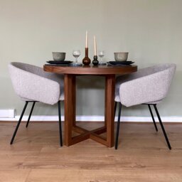 Rackhams Iris Dining Table 90cm - Walnut - Walnut - thumbnail 2
