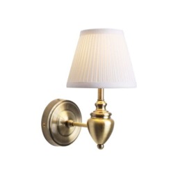 Rackhams Giona Antique Brass & White Wall Light - thumbnail 3