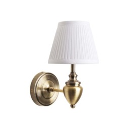 Rackhams Giona Antique Brass & White Wall Light - thumbnail 1
