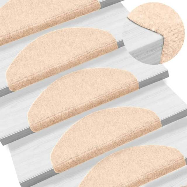 Rackhams Self-adhesive Stair Mats 5 pcs Brown 65x21x4 cm Needle Punch - Needle-punched fabric - image 1