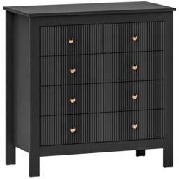 Rackhams Elegant Chest of Five Drawers - Black - Black