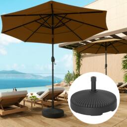 Rackhams Garden Parasol Base, 28kg Sand Filled, 23kg Water Filled, Black - Φ55 x 30H cm - 1 - Centre Pole Umbrella Base - thumbnail 1