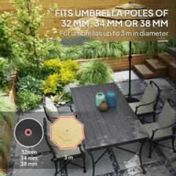 Rackhams Garden Parasol Base, 28kg Sand Filled, 23kg Water Filled, Black - Φ55 x 30H cm - 1 - Centre Pole Umbrella Base - thumbnail 5