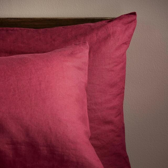 Rackhams Raspberry French Linen Pillowcases - Standard - Pair - Housewife - image 1