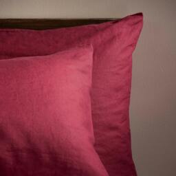 Rackhams Raspberry French Linen Pillowcases - Standard - Pair - Housewife - thumbnail 1