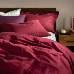 Rackhams Raspberry French Linen Pillowcases - Standard - Pair - Housewife - thumbnail 2