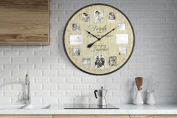 Rackhams WC2124 - Family Photo Frame Timber Wall Clock - 70 cm / 27.5 in - thumbnail 2