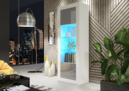 Rackhams 170cm Modern Display Cabinet – Grey High Gloss Doors - thumbnail 6