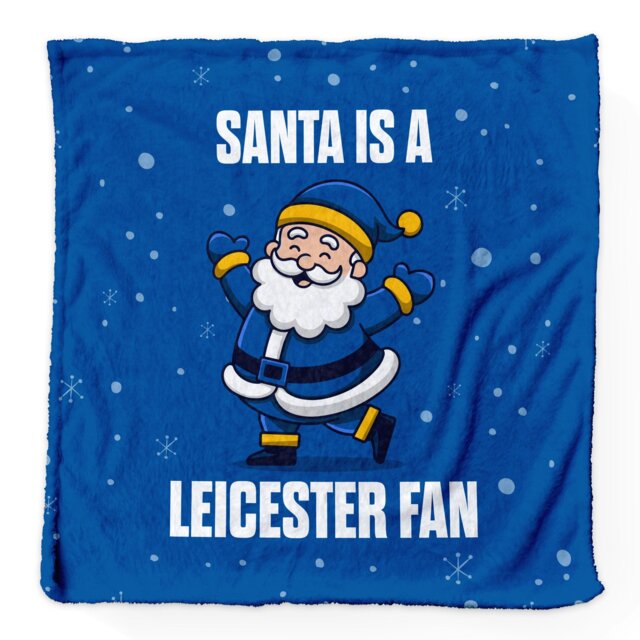 Rackhams Santa is a Leicester Football Fan - Luxury Fleece Blanket 150cm X 150cm - image 1