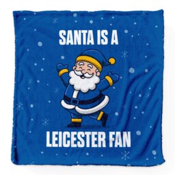 Rackhams Santa is a Leicester Football  Fan - Luxury Fleece Blanket 150cm X 150cm