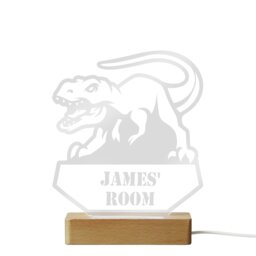 Rackhams Personalised Dinosaur Wooden Based LED Light - thumbnail 4