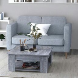 Rackhams 2 Tier Wooden Square Center Coffee Table Grey - thumbnail 3
