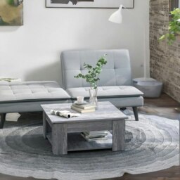 Rackhams 2 Tier Wooden Square Center Coffee Table Grey - thumbnail 2