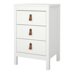 Rackhams Barcelona Bedside Table 3 Drawers in White - White - Manufactured wood - 1 - thumbnail 3