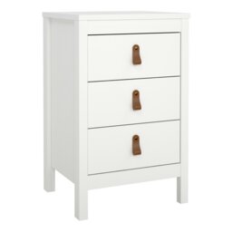 Rackhams Barcelona Bedside Table 3 Drawers in White - White - Manufactured wood - 1 - thumbnail 1