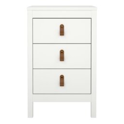 Rackhams Barcelona Bedside Table 3 Drawers in White - White - Manufactured wood - 1 - thumbnail 2