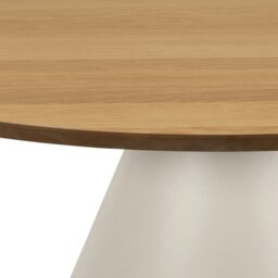 Rackhams Soli Round Coffee Table in Oak/Grey 85x40cm - 1 - Oak/Grey - Brown - thumbnail 3