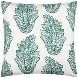 Rackhams Kalindi Paisley Outdoor Cushion Cover - Teal - 43cm x 43cm - Teal - 100% Polyester - thumbnail 2