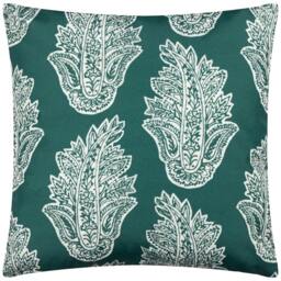 Rackhams Kalindi Paisley Outdoor Cushion Cover - Teal - 43cm x 43cm - Teal - 100% Polyester