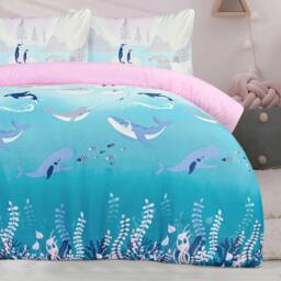 Rackhams Fun & Cosy Kids' Duvet Cover with Pillowcase & Fitted Sheet - Complete Set -Arctic Animals - Double (200cm x 200cm) - thumbnail 5