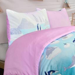 Rackhams Fun & Cosy Kids' Duvet Cover with Pillowcase & Fitted Sheet - Complete Set -Arctic Animals - Double (200cm x 200cm) - thumbnail 4