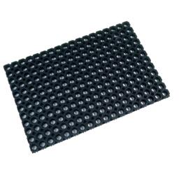 Rackhams Rubber Drainage Floor Mat for Indoor/Outdoor Entrances – Non-Slip Heavy Duty Anti-Fatige Floor Matting – Black – Multiple Sizes - 80 x 120cm - thumbnail 1