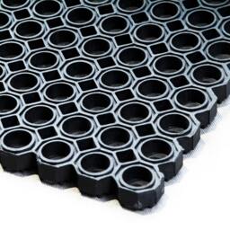 Rackhams Rubber Drainage Floor Mat for Indoor/Outdoor Entrances – Non-Slip Heavy Duty Anti-Fatige Floor Matting – Black – Multiple Sizes - 80 x 120cm - thumbnail 2