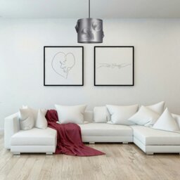 Rackhams Pearl Grey Solid Metal Easy Fit Pendant Shade with Laser Cut Leaves - thumbnail 5
