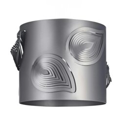 Rackhams Pearl Grey Solid Metal Easy Fit Pendant Shade with Laser Cut Leaves - thumbnail 2