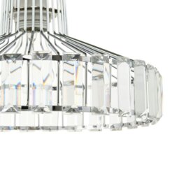 Rackhams Modern Chrome Plated Easy Fit Pendant Shade with Clear Acrylic Prisms - thumbnail 3