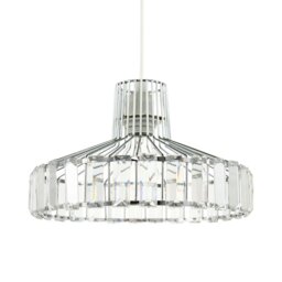 Rackhams Modern Chrome Plated Easy Fit Pendant Shade with Clear Acrylic Prisms - thumbnail 1