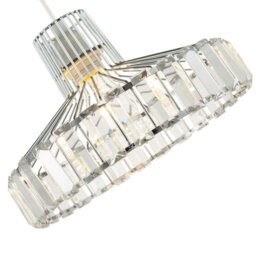 Rackhams Modern Chrome Plated Easy Fit Pendant Shade with Clear Acrylic Prisms - thumbnail 4