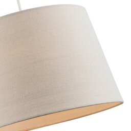 Rackhams Contemporary Light Cream Linen Fabric Drum Lampshade with Cotton Inner - thumbnail 3