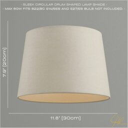 Rackhams Contemporary Light Cream Linen Fabric Drum Lampshade with Cotton Inner - thumbnail 6