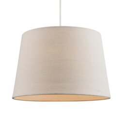 Rackhams Contemporary Light Cream Linen Fabric Drum Lampshade with Cotton Inner - thumbnail 2