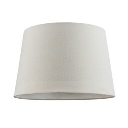 Rackhams Contemporary Light Cream Linen Fabric Drum Lampshade with Cotton Inner - thumbnail 1