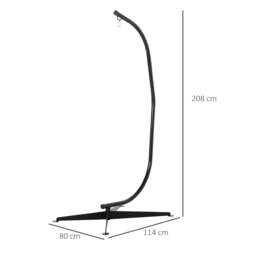 Rackhams Hanging Hammock Stand Hammock Chair Stand C Stand Steel Heavy Duty Stand for Hanging Hammock Air Porch Swing Chair Indoor Outdoor (Only Construction) - thumbnail 3