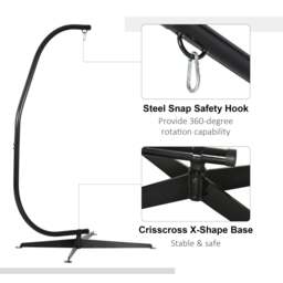 Rackhams Hanging Hammock Stand Hammock Chair Stand C Stand Steel Heavy Duty Stand for Hanging Hammock Air Porch Swing Chair Indoor Outdoor (Only Construction) - thumbnail 4