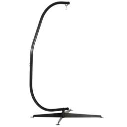 Rackhams Hanging Hammock Stand Hammock Chair Stand C Stand Steel Heavy Duty Stand for Hanging Hammock Air Porch Swing Chair Indoor Outdoor (Only Construction) - Black