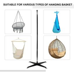 Rackhams Hanging Hammock Stand Hammock Chair Stand C Stand Steel Heavy Duty Stand for Hanging Hammock Air Porch Swing Chair Indoor Outdoor (Only Construction) - thumbnail 6