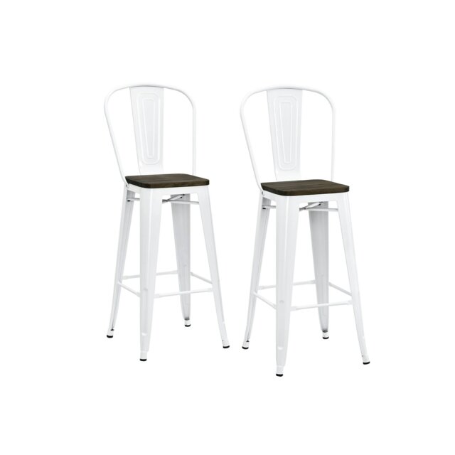 Rackhams Luxor Counter Stool in Metal White - 2 pieces - White - image 1