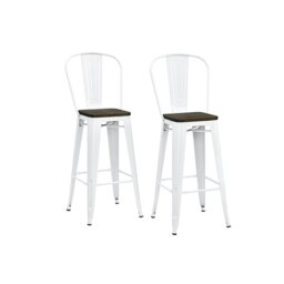Rackhams Luxor Counter Stool in Metal White - 2 pieces - White