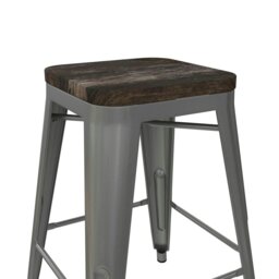 Rackhams Luxor Counter Stool in Metal White - 2 pieces - White - thumbnail 4