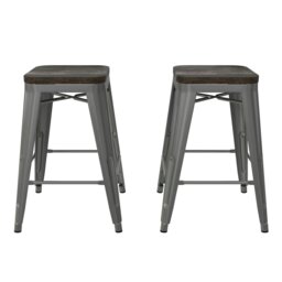 Rackhams Luxor Counter Stool in Metal White - 2 pieces - White - thumbnail 3