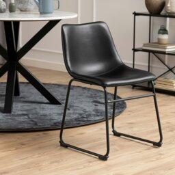 Rackhams I_Oregon Dining Chair In Black with Cream Stitching Set of 2 - 1 - thumbnail 5