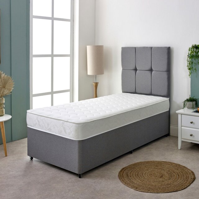 Rackhams Wave Design Sprung Mattress - Soft Feel, Deep Quilted Sleep Surface - White - 1 - 3ft Single Mattress (90cm x 190cm) - image 1